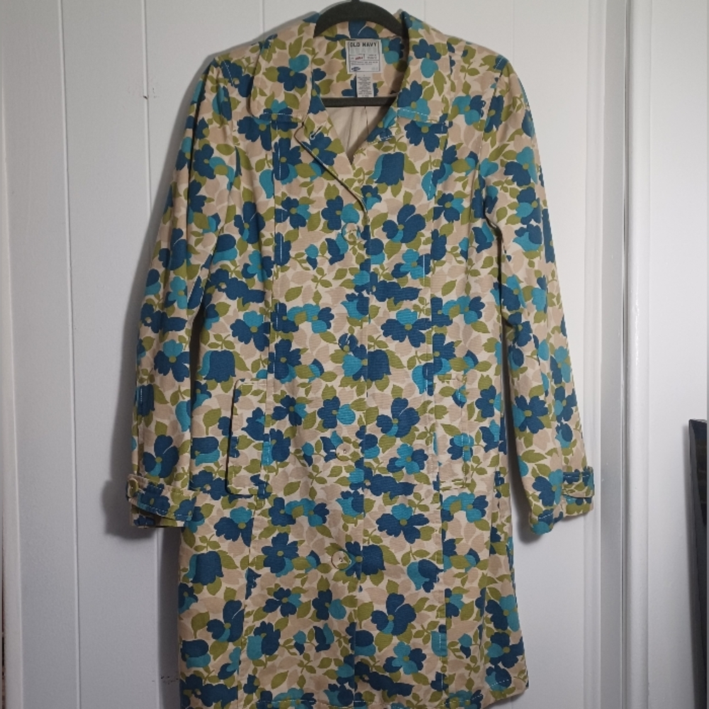 Old Navy Floral Cotton Trench - Picture 10 of 16